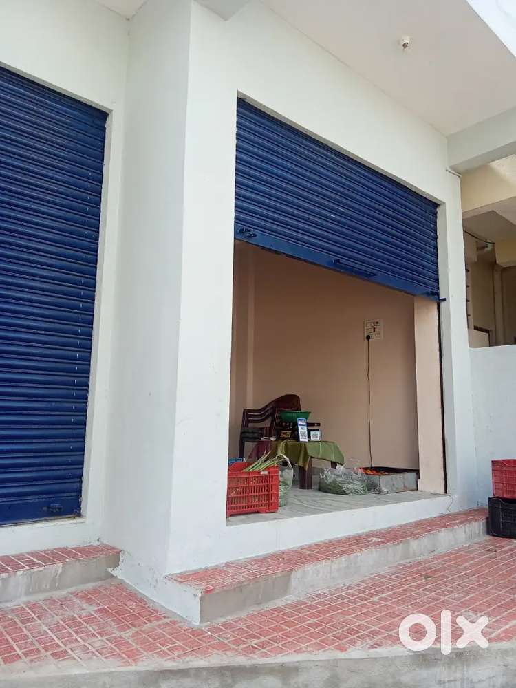 Corner shop with two shutters