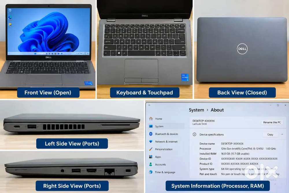 Dell Latitude 5430 (Intel Core i5 12th Gen, 16 GB RAM, 256 GB SSD),
