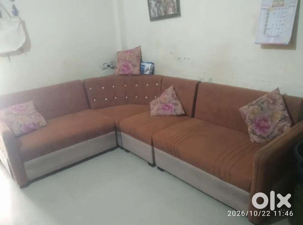 7 sitter sofa brown color
