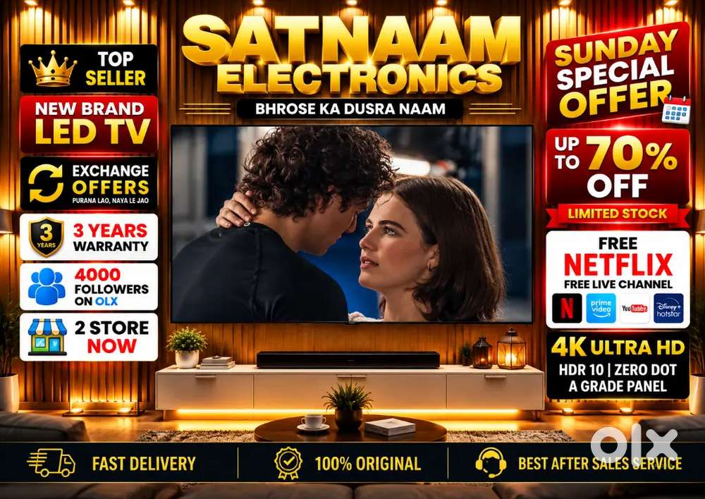 NEW 43 INCH ULTRA SLIM LED TV WITH EXCHANGE OFFER 3 YEARS WARRANTY