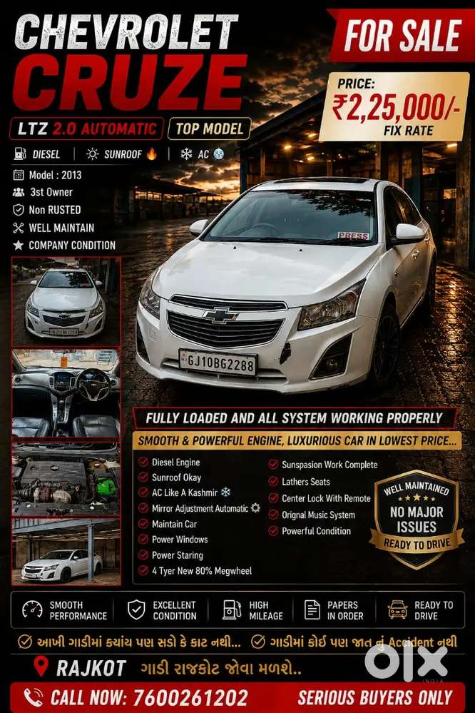 Chevrolet Cruze Ltz At 2013 Year