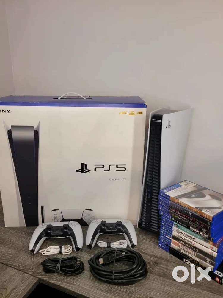 Sony PS5 Disc Edition Console Bundle - 2 Controllers Box 12 PS4 Games ...