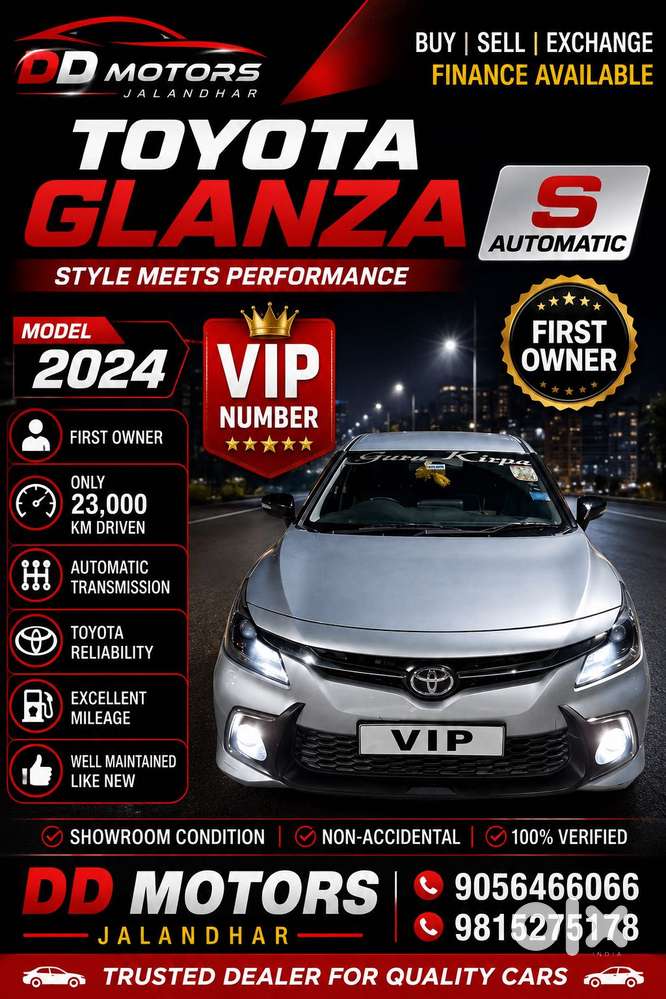 Toyota Glanza 1.2 S Amt, 2024, Petrol