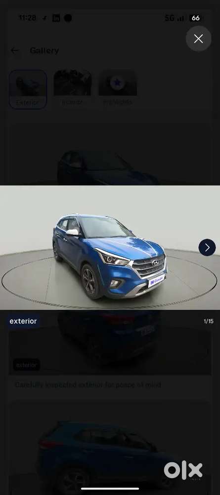 Hyundai Creta 2018 Petrol Manual Top Model With Sunroof