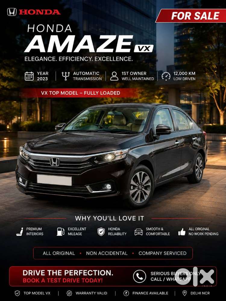 Honda Amaze Vx 1.2 Petrol Cvt, 2023, Petrol