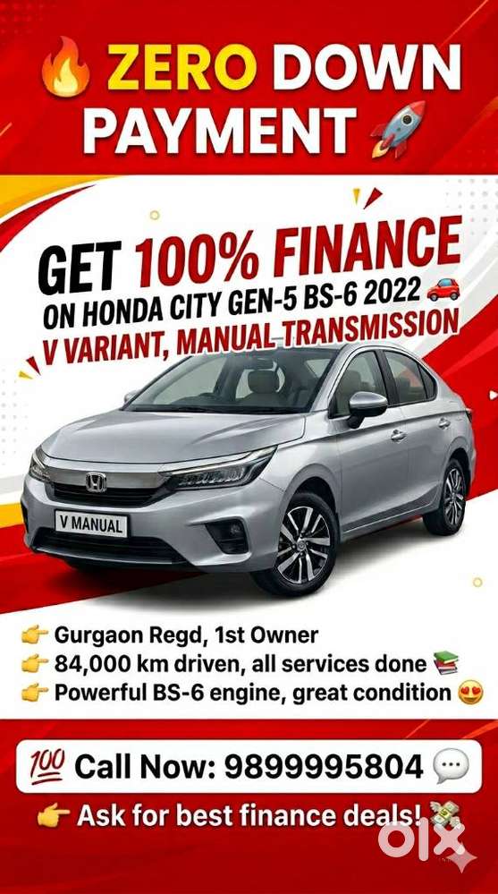 Honda City 1.5 V 5th Gen I-vtec Mt, 2022, Petrol