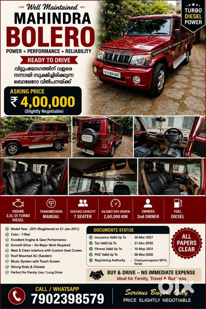 Mahindra Bolero Slx 2011 Diesel