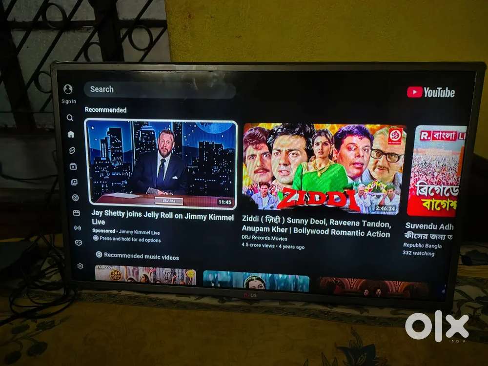 Urgent sell lg 32 inch hd led tv with jio smart set top box