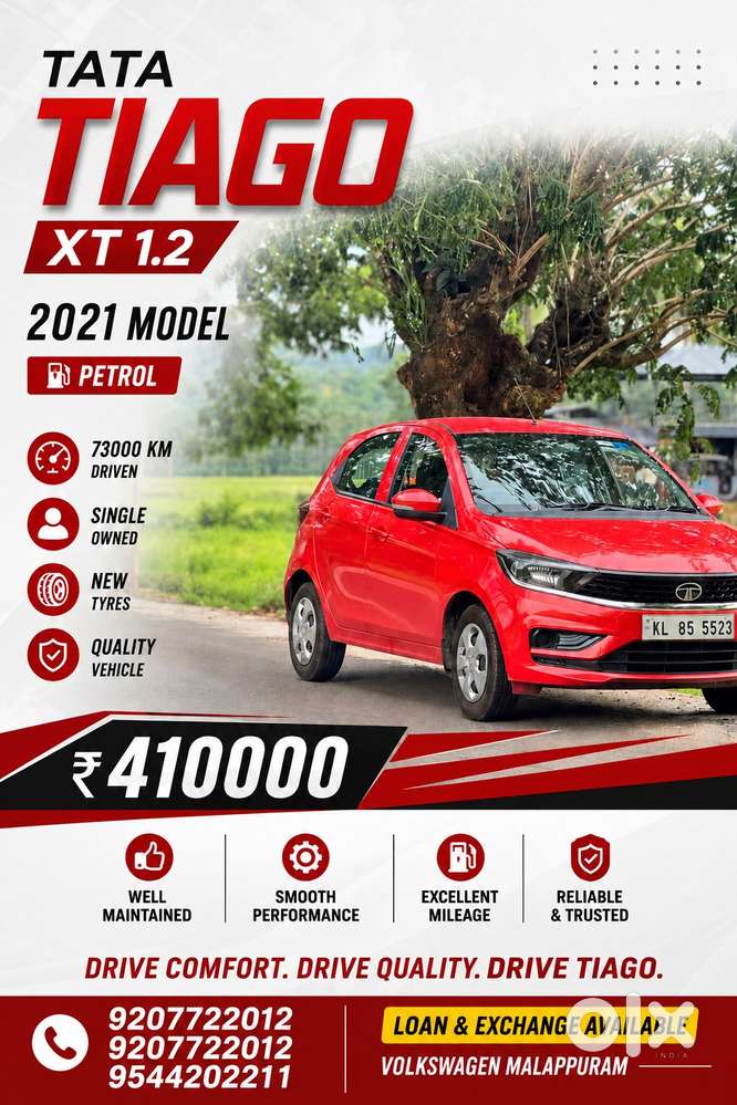 Tata Tiago 1.2 Revotron Xt (o), 2021, Petrol