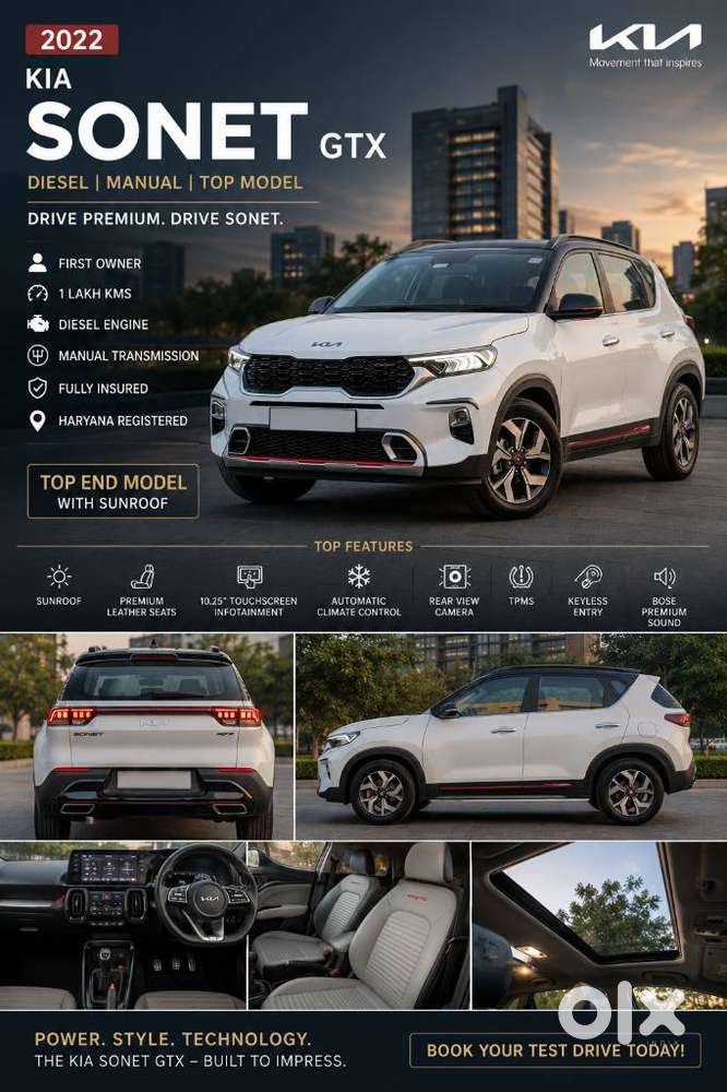 Kia Sonet Gtx+ 1.5, 2022, Diesel