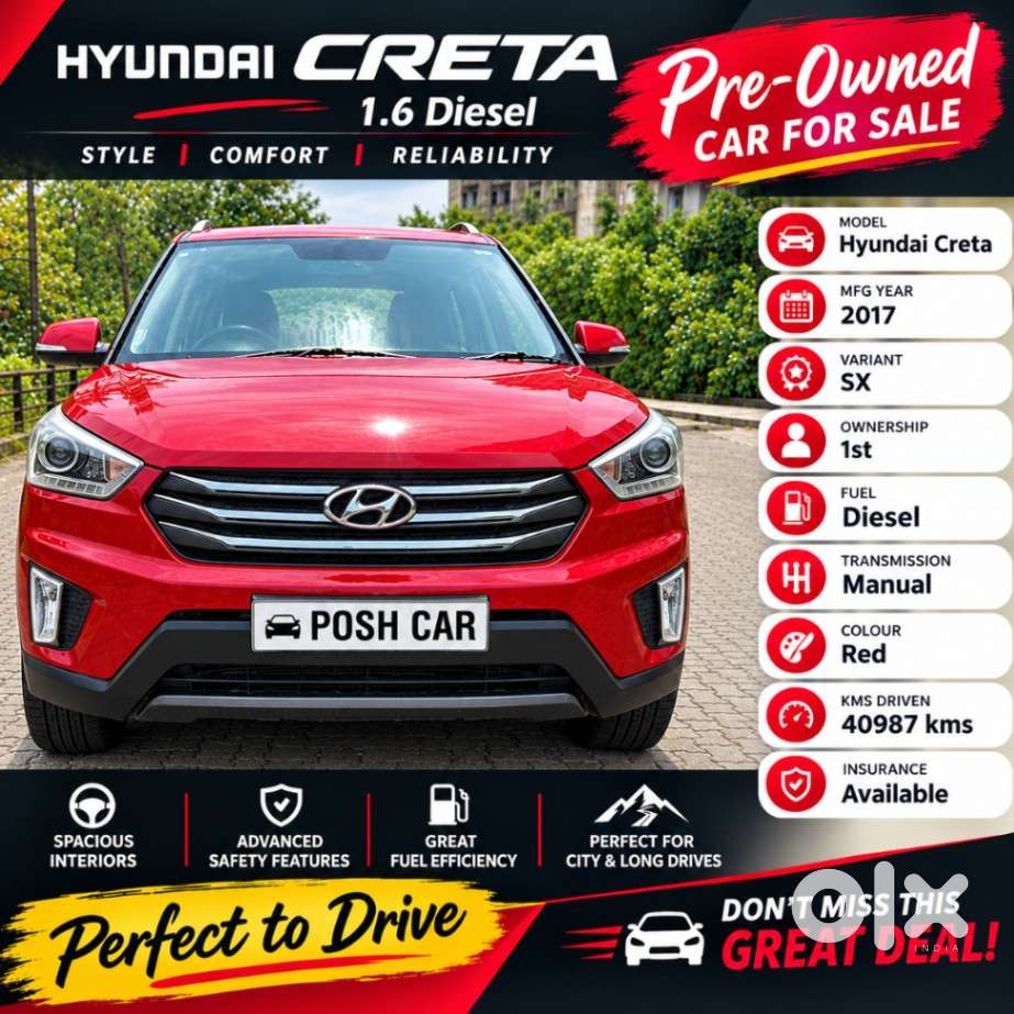 Hyundai Creta 1.6 Crdi Sx Option, 2017, Diesel