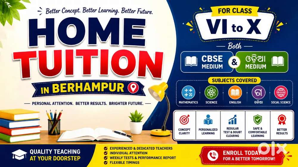 Home tution available in Berhampur
