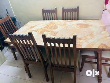 Sagwan dining table online 6 seater