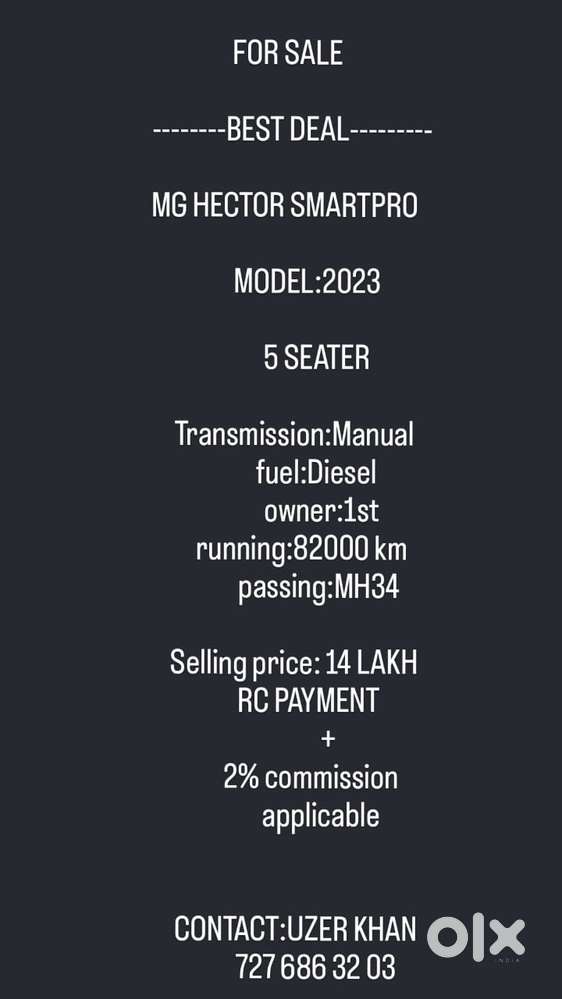 Mg Hector Smart Pro 2.0 Turbo Diesel Mt, 2023, Diesel