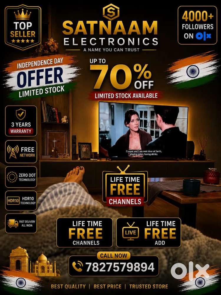 85 INCH Q-LED WEBOS FRAMELESS 3 YEARS WARRANTY LIVE CHANNEL FREE