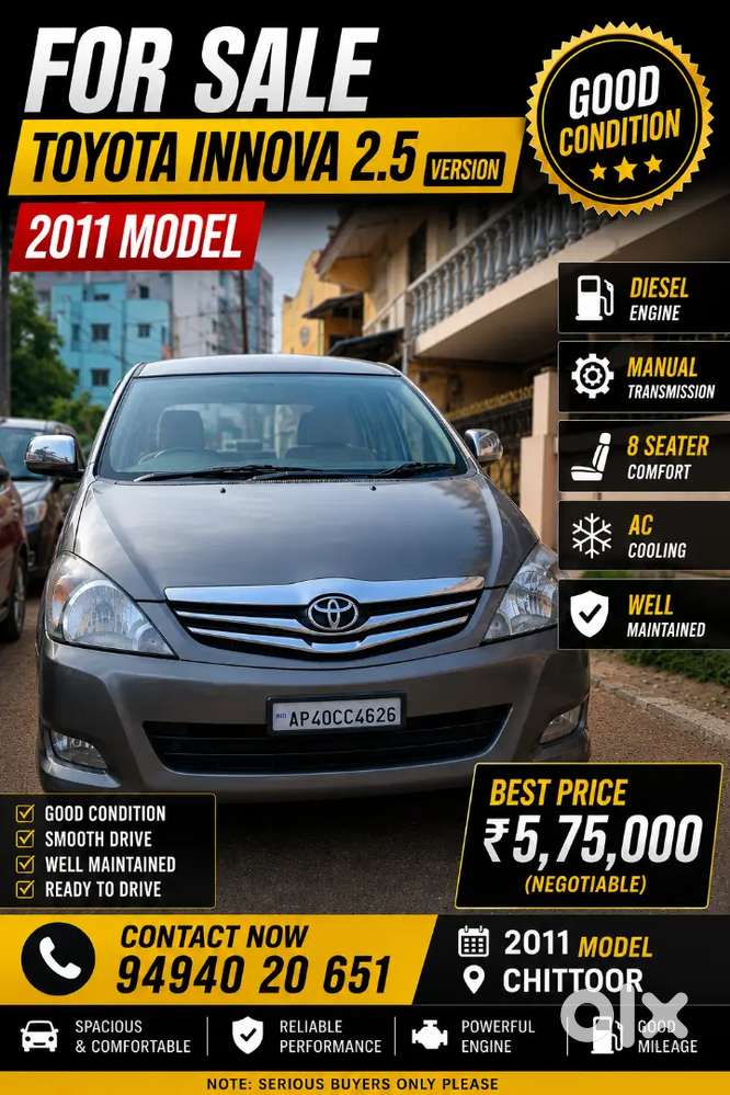 Toyota Innova 2011 Diesel 200000 Km Driven