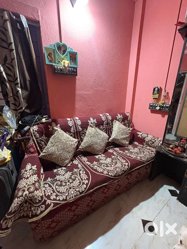 Maroon 3-Seater Sofa