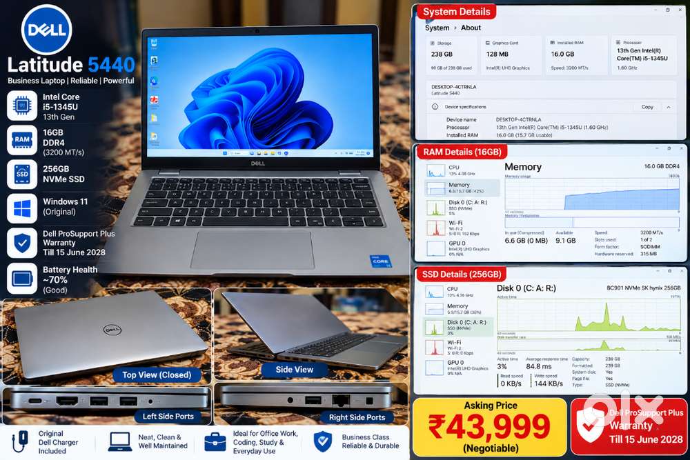 Dell Latitude 5440 | 13th Gen i5 | 16GB RAM | 256GB SSD | Warranty