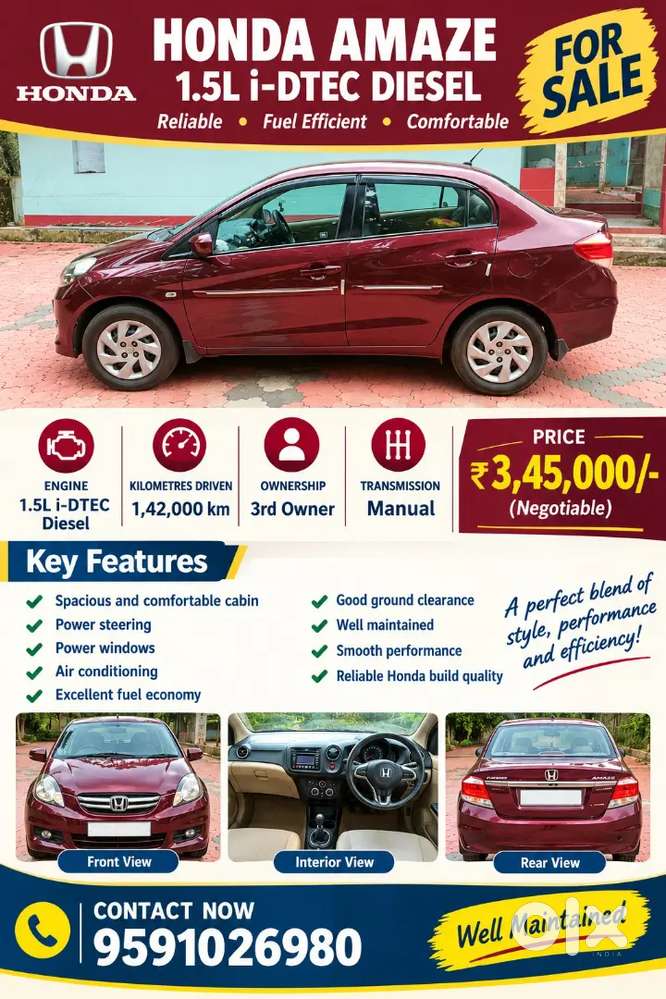 Honda Amaze 2013 Diesel Well Maintained