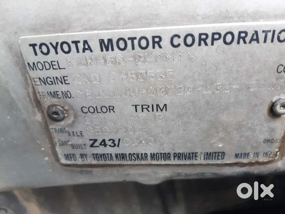 Toyota Innova 2010 Diesel 205000 Km Driven