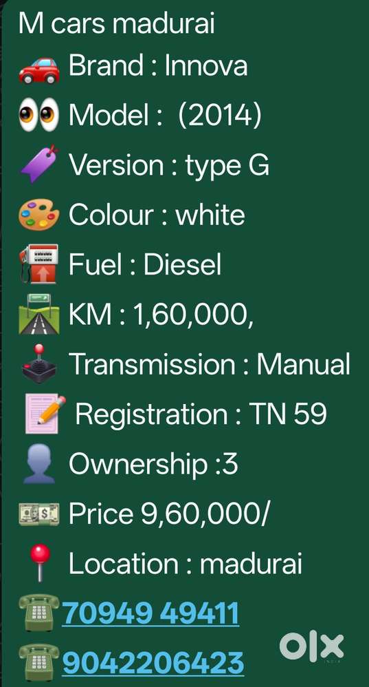 Toyota Innova 2.5 G (diesel) 7 Seater, 2014, Diesel