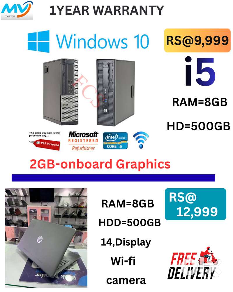 Dell i5 Gen CPU 8GB RAM 500GB Storage #Warranty with Bill