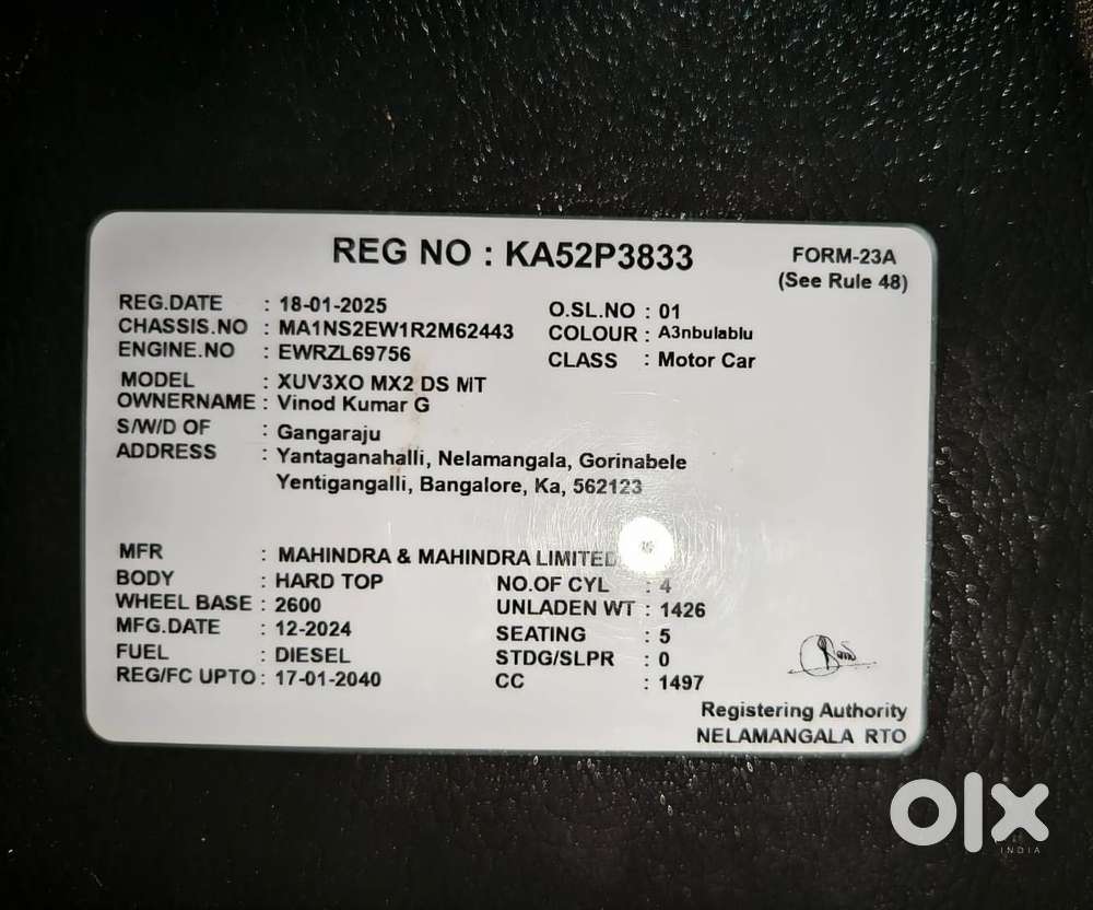 Mahindra Xuv 3xo Mx3, 2024, Diesel