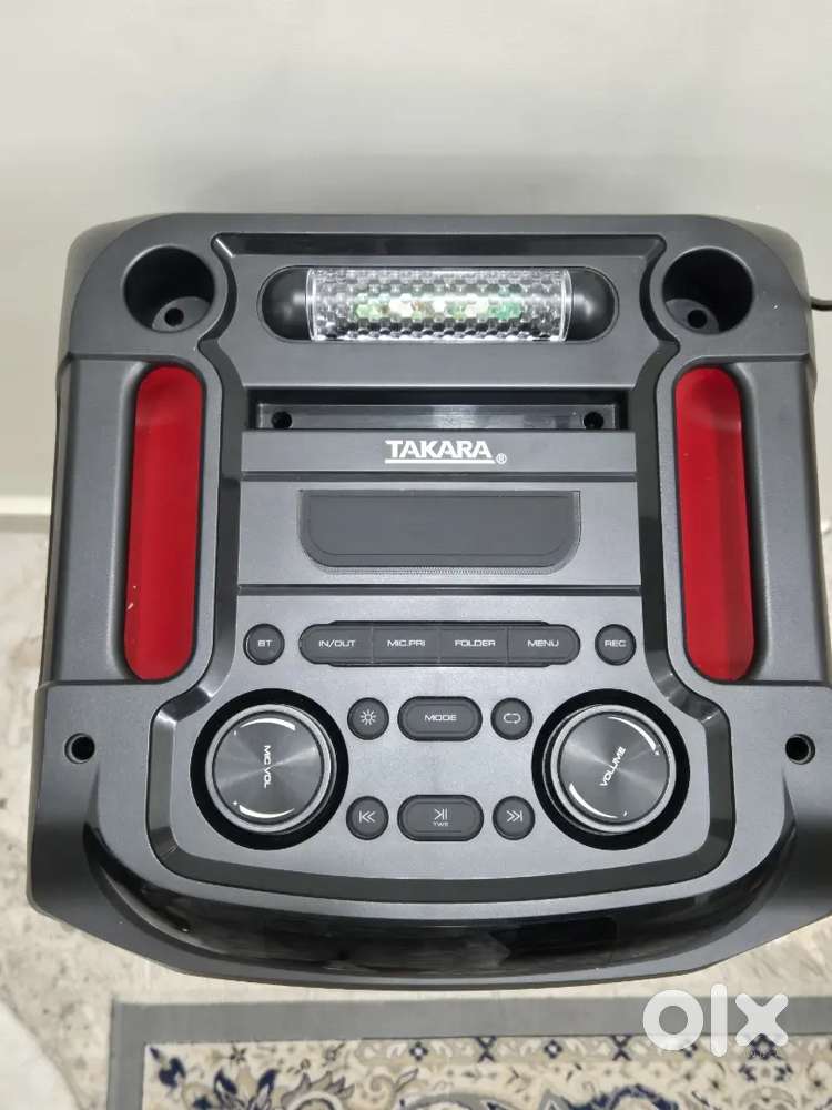 TAKARA Tower Music System with 2 Cordless Mic for Big Party