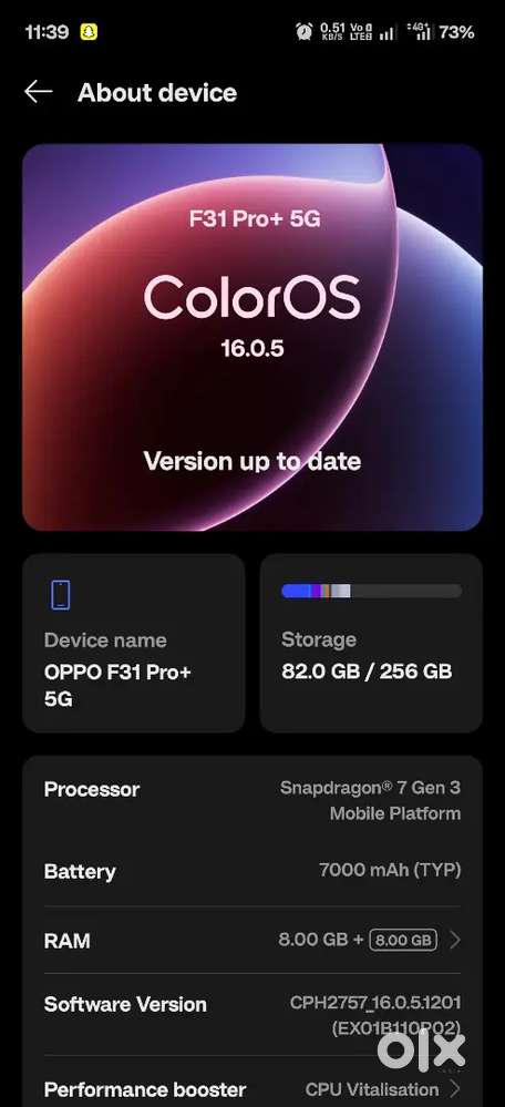 Oppo f31pro plus 7000mh bettry 10 mount use bill box & bill