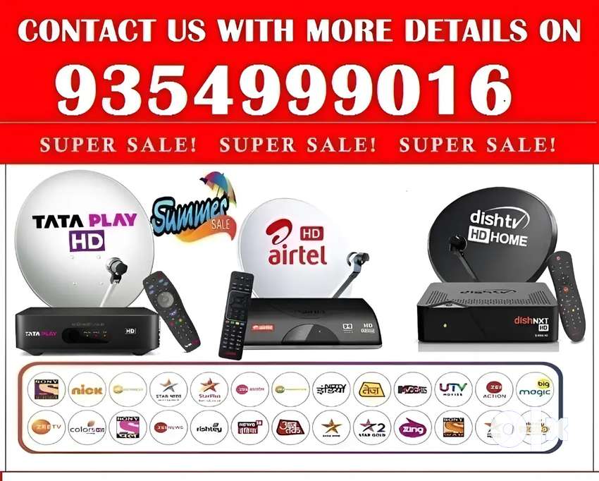 SUPER OFFER NEW DTH DISHTV D2H SKY HD BOX VIDEOCON PLAY AIRTEL tátà ...