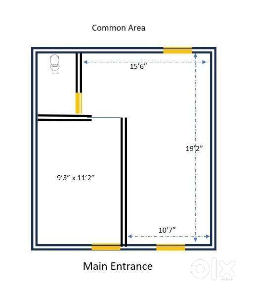 1BHK Commercial space at Ground floor