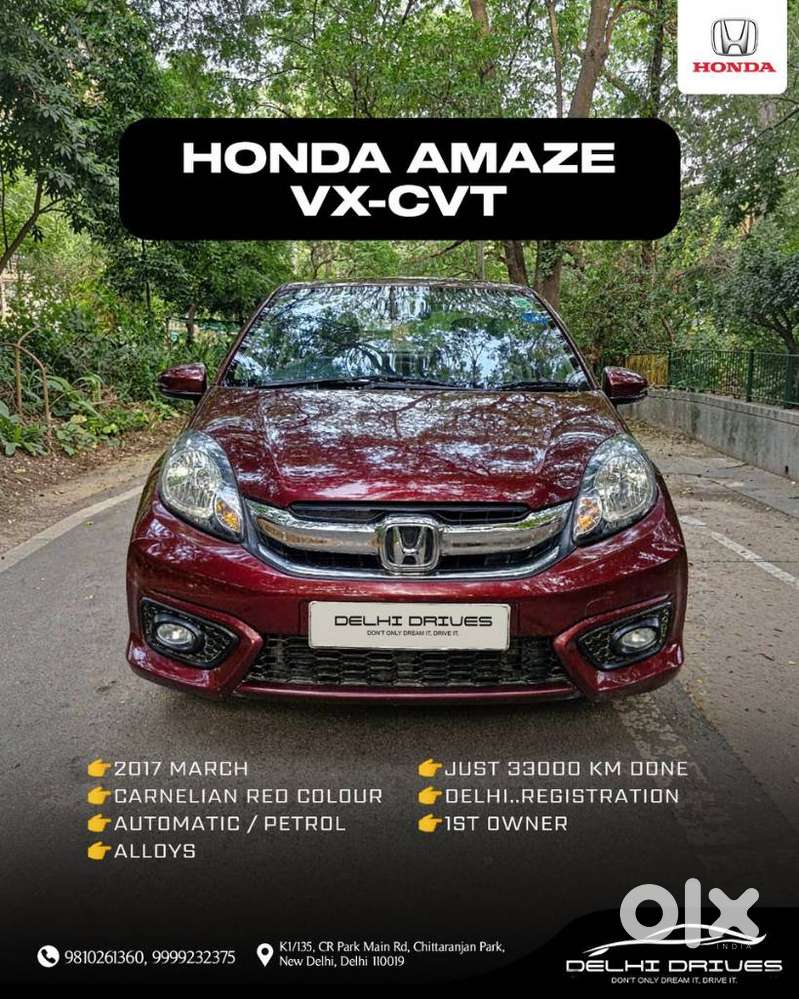 Honda Amaze Vx 1.2 Petrol Cvt, 2017, Petrol