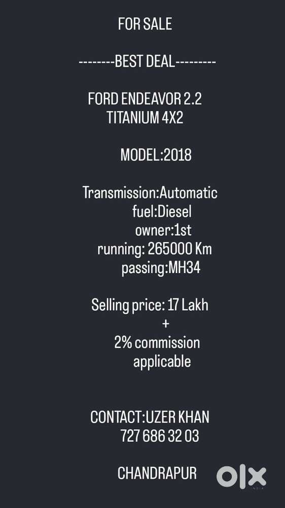 Ford Endeavour 2.2 Titanium At 4x2, 2018, Diesel