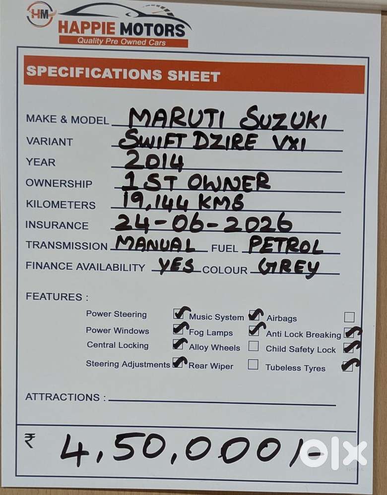 Maruti Suzuki Swift Dzire Vxi 1.2, 2014, Petrol