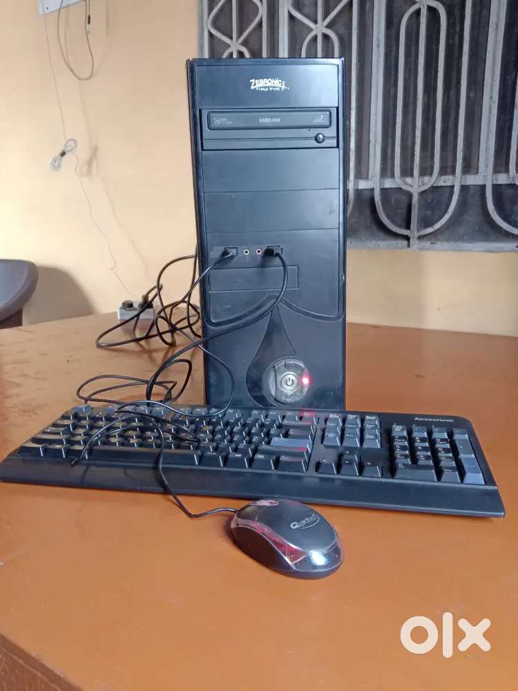 PC desktop setup:- CPU, keyboard, mouse, Wi-Fi connecting chip &wire