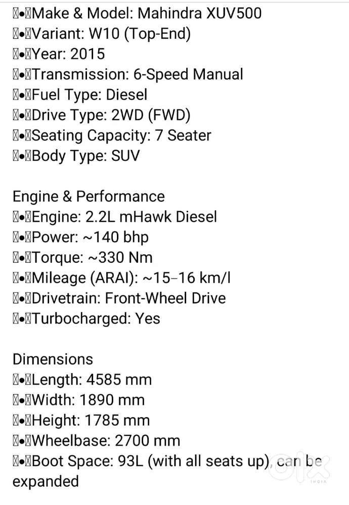 Mahindra Xuv500 2015 Diesel 160000 Km Driven