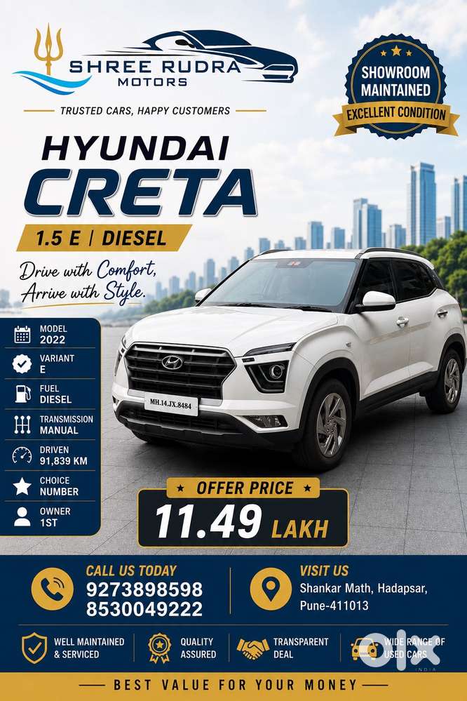 Hyundai Creta E 1.5 Diesel, 2022, Diesel
