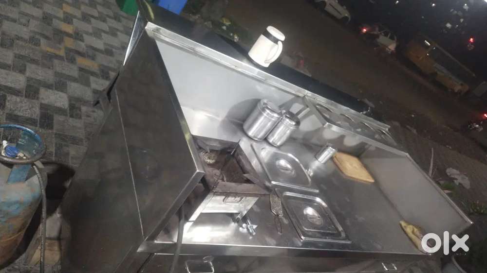 Urgent sale SS Chat counter with 2 drawer storage