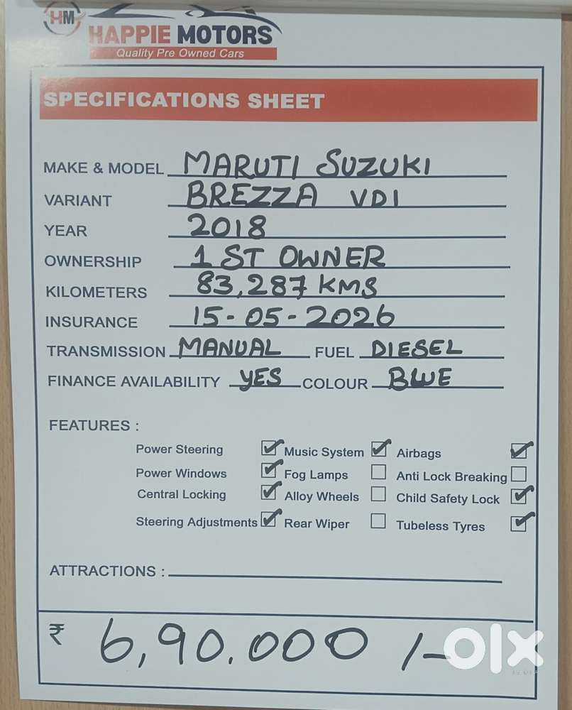 Maruti Suzuki Brezza Vdi, 2018, Diesel