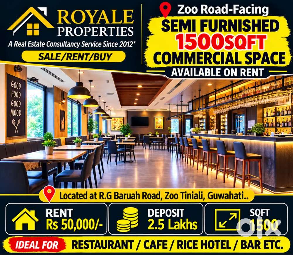 Zoo Road-Facing 1500sqft for On-Shop/Bar/Restaurant etc on 1st floor
