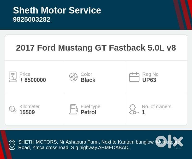 Ford Mustang V8, 2017, Petrol