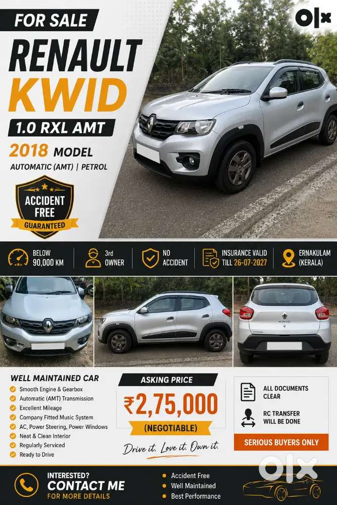 Renault Kwid 1.0 Rxl Amt (2018) For Sale