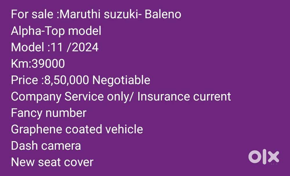 Maruti Suzuki Baleno 1.2 Alpha 2024