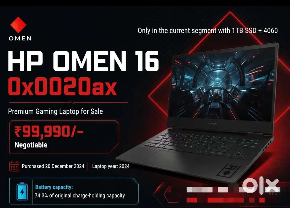 HP OMEN xd0020ax NVIDIA 4060 (8GB VRAM) RYZEN 7448HS