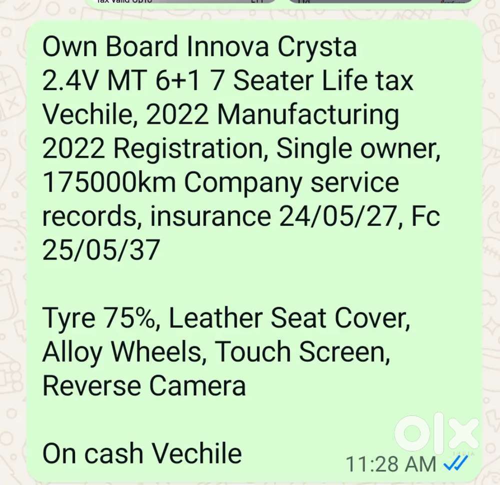 Toyota Innova Crysta 2022 Diesel 175000 Km Driven