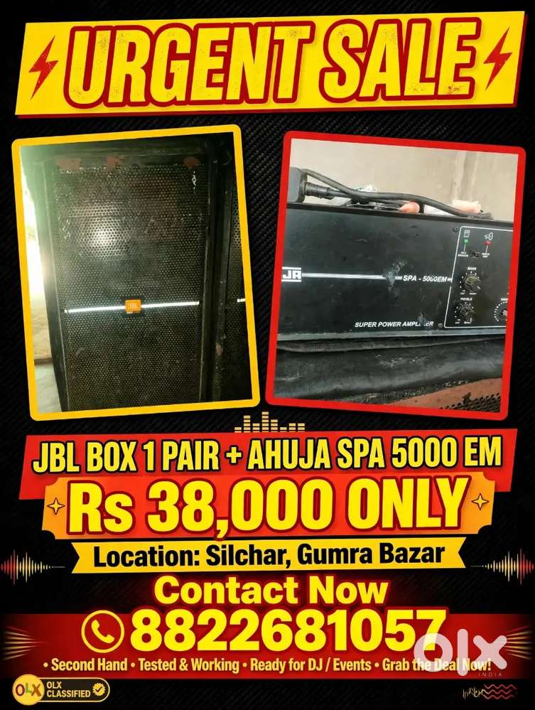 JBL srx 725 500w box 1 pair+ Ahuja spa 5000 em amplifier