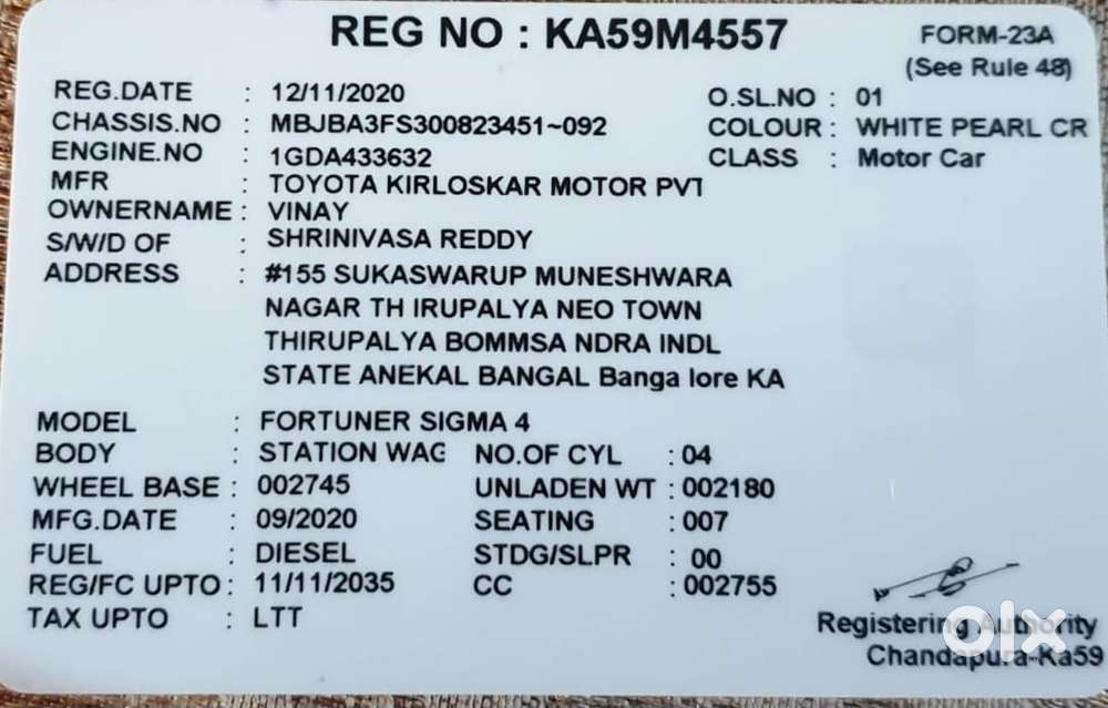 Toyota Fortuner 4x4 Mt 2.8 Diesel, 2020, Diesel