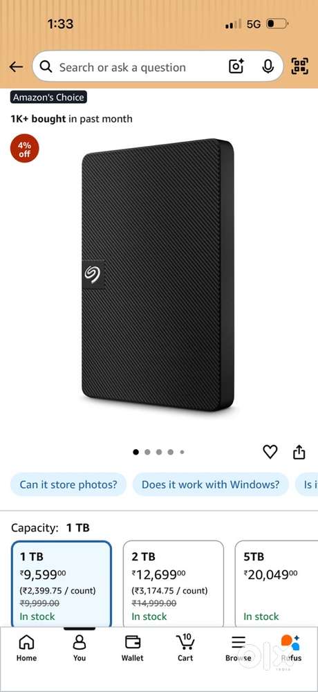 Seagate Expansion 1TB External HDD