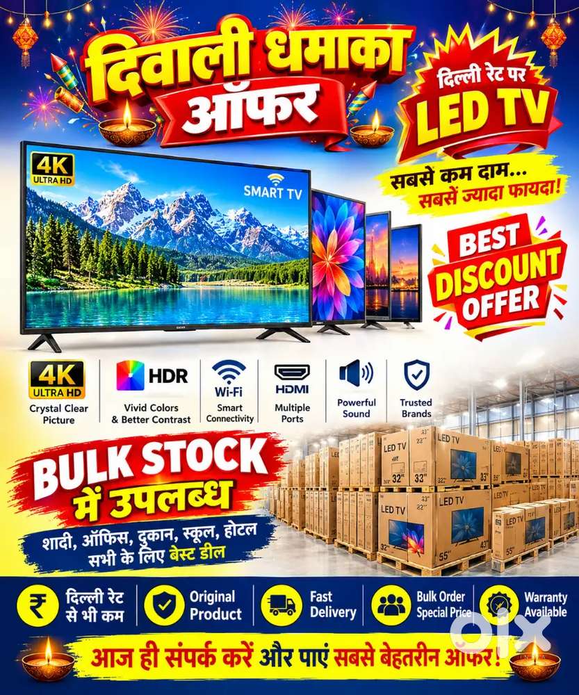 Diwali sale delhi rates pr Android led tv all size available full wrnt