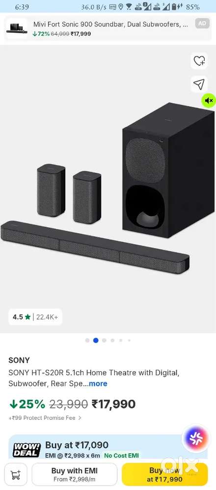 Sony HT-S20R sony speaker home theatre woofer